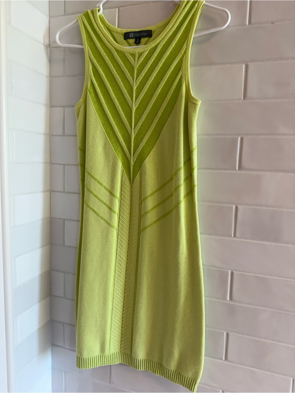 Title Nine Lime Green Knit Sleeveless Dress